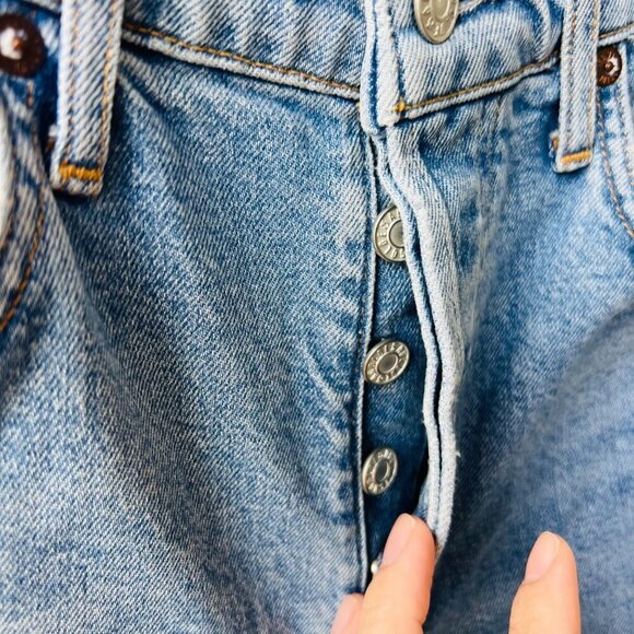 Agolde Riley Highrise crop distressed jeans, blue, size 26 N58 - Picture 5 of 12